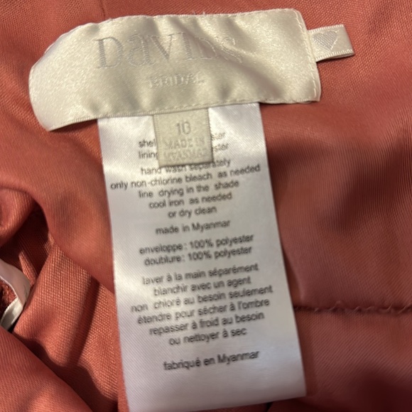 David’s bridal dress sz 10 classic style color Sedona long mesh V neck spa #298 - Picture 5 of 7